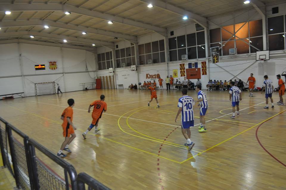 HAndball game in closed arena